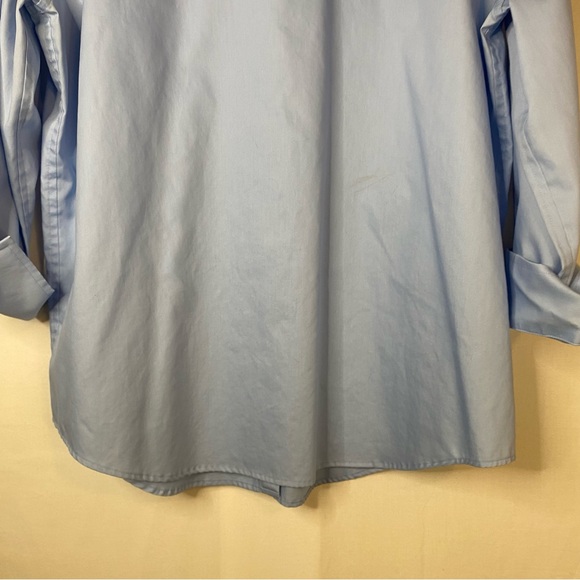 LIZ CLAIBORNE Blue 3/4 Sleeve Button Down Shirt Work Collared Size Large - Picture 12 of 14